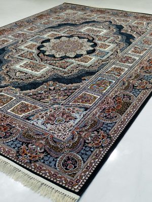 Navy silver pond design carpet (1)-min