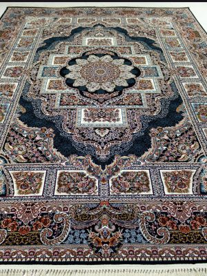 Navy silver pond design carpet (2)-min