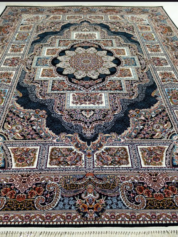 Navy silver pond design carpet (2)-min