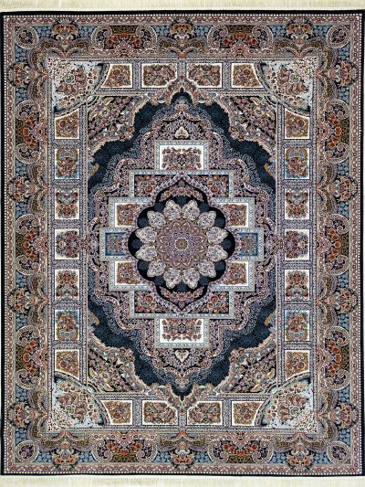 Navy silver pond design carpet (4)-min