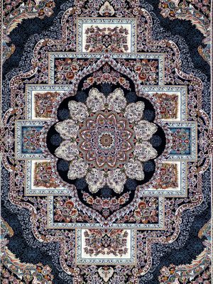 Navy silver pond design carpet66