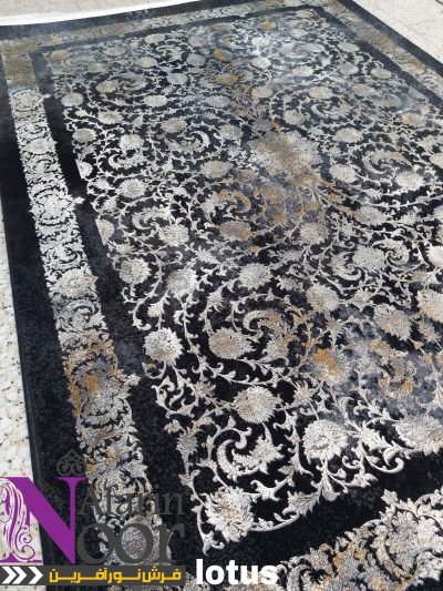 Navy lotus design carpet-min